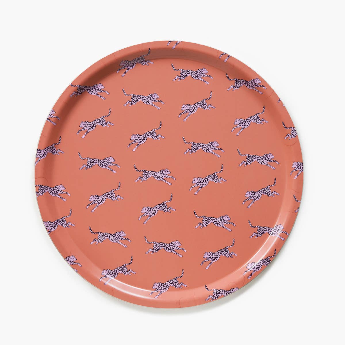 BLU KAT Vassoio da portata rotondo leopardato arancione - 38 cm
