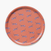 BLU KAT Vassoio da portata rotondo leopardato arancione - 38 cm