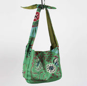 Les Belles Vagabondes Borsa Bobby in Seta Marushka Verde