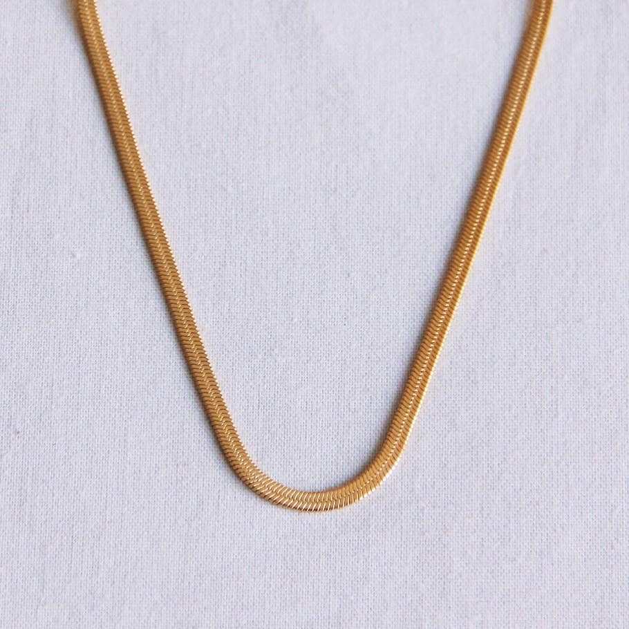 Bazou Catena a serpente piatta, 3 mm, colore oro