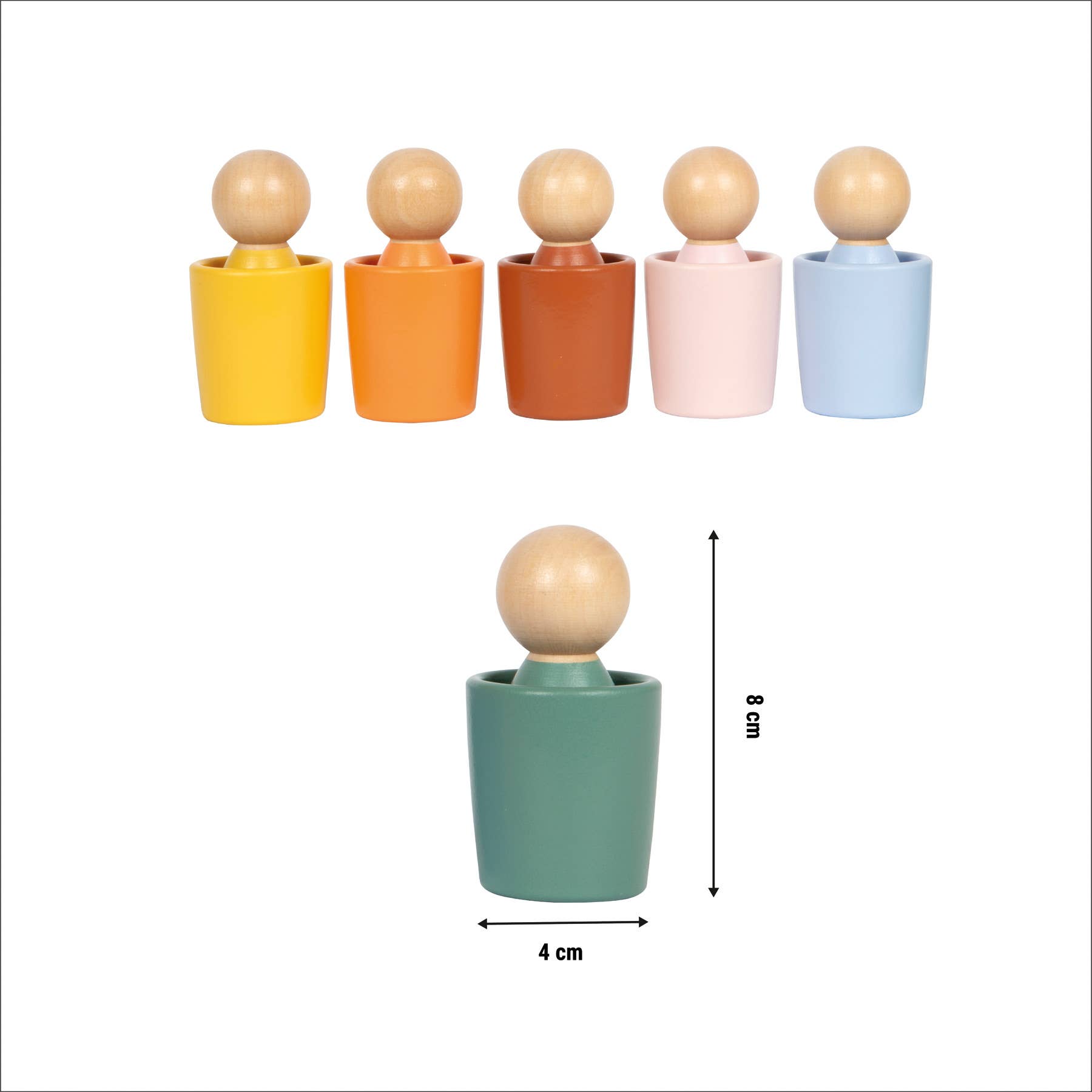 Small foot Bicchieri di ordinamento Montessori con figure | Motricità | Legno