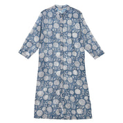 ABRACOLORS Abito camicia floreale blu