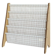 3 Sprouts Libreria per bambini con tessuto riciclato a quadretti - 3 Sprouts: Blu a quadretti