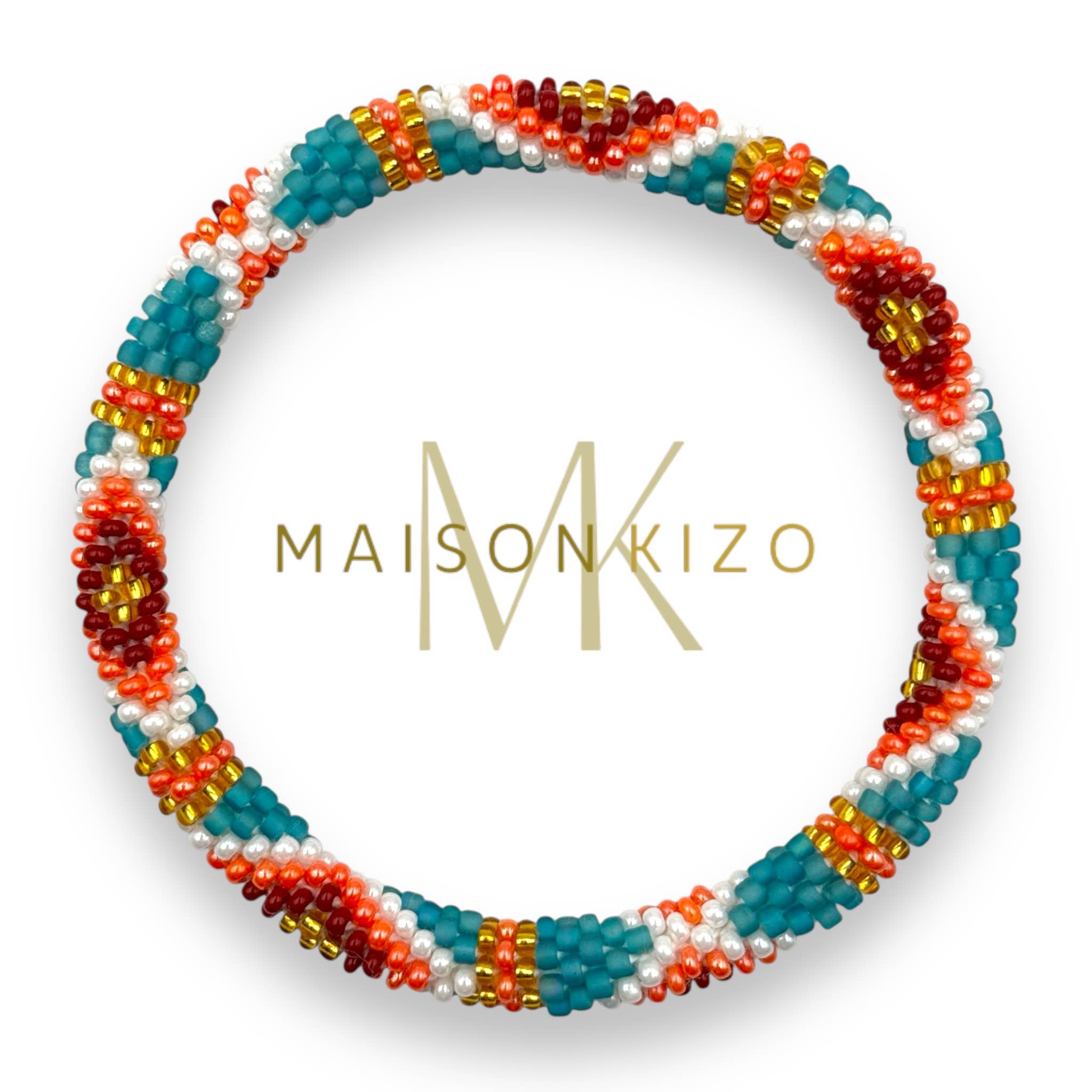 MAISON KIZO Bracciale nepalese perline di vetro E40