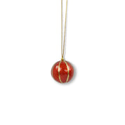 Kinta Cappuccio per pallina di Natale a righe con oro 3 cm: Rosso arabo