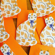 Kitty Kenda Papergoods Biglietto di auguri a forma di gattino seduto - Bianco e nero: Nero/Bianco