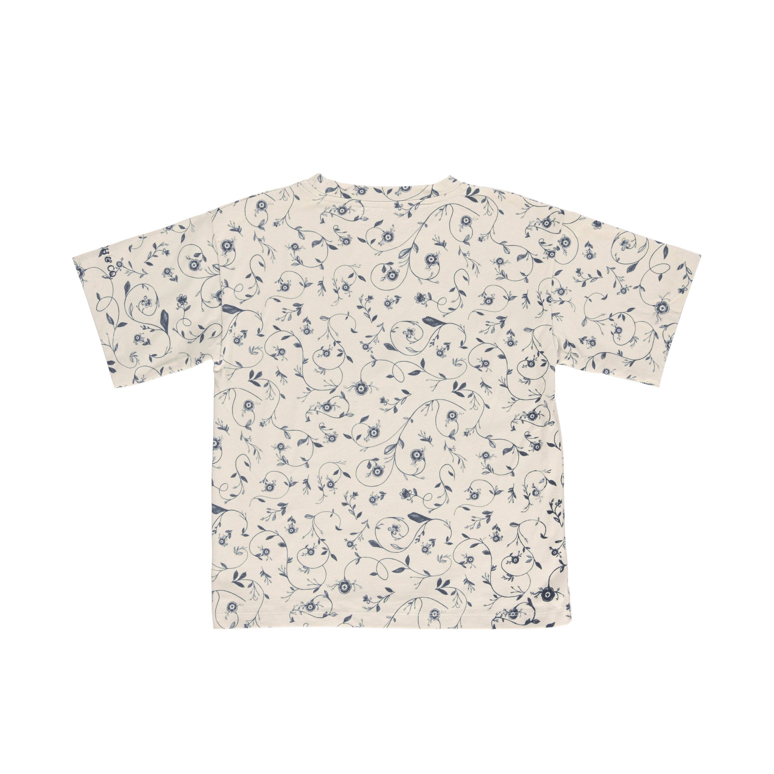 GRECH & CO T-shirt oversize | Jersey di cotone biologico - Floreale scandinavo