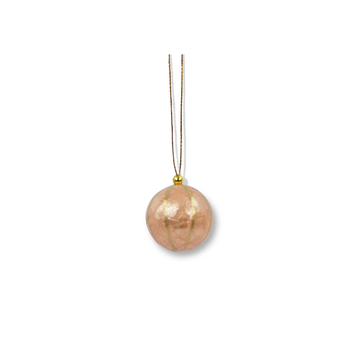 Kinta Cappuccio per pallina di Natale a righe con oro 3 cm: Rosso arabo