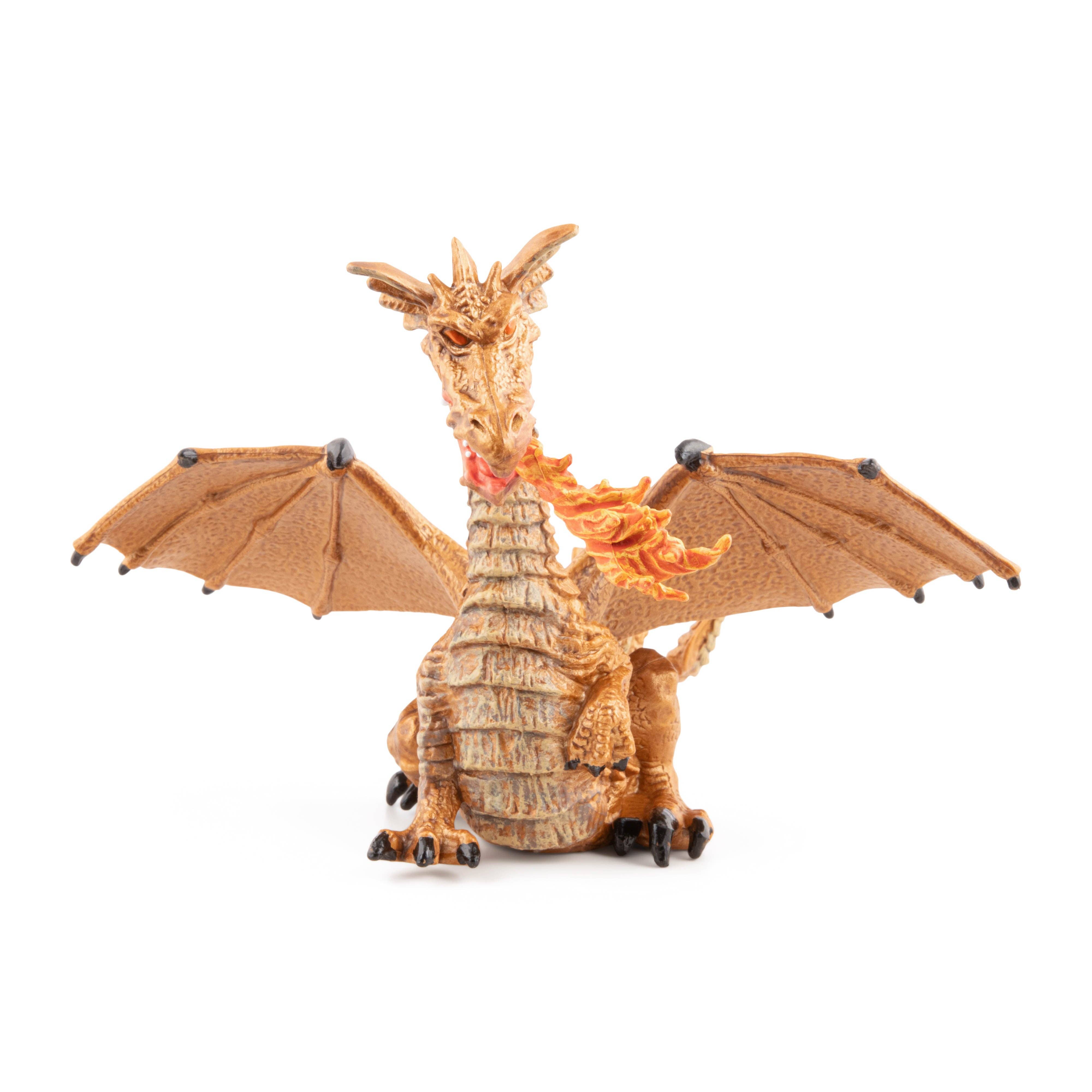Papo Statuetta drago dorato con fiamma