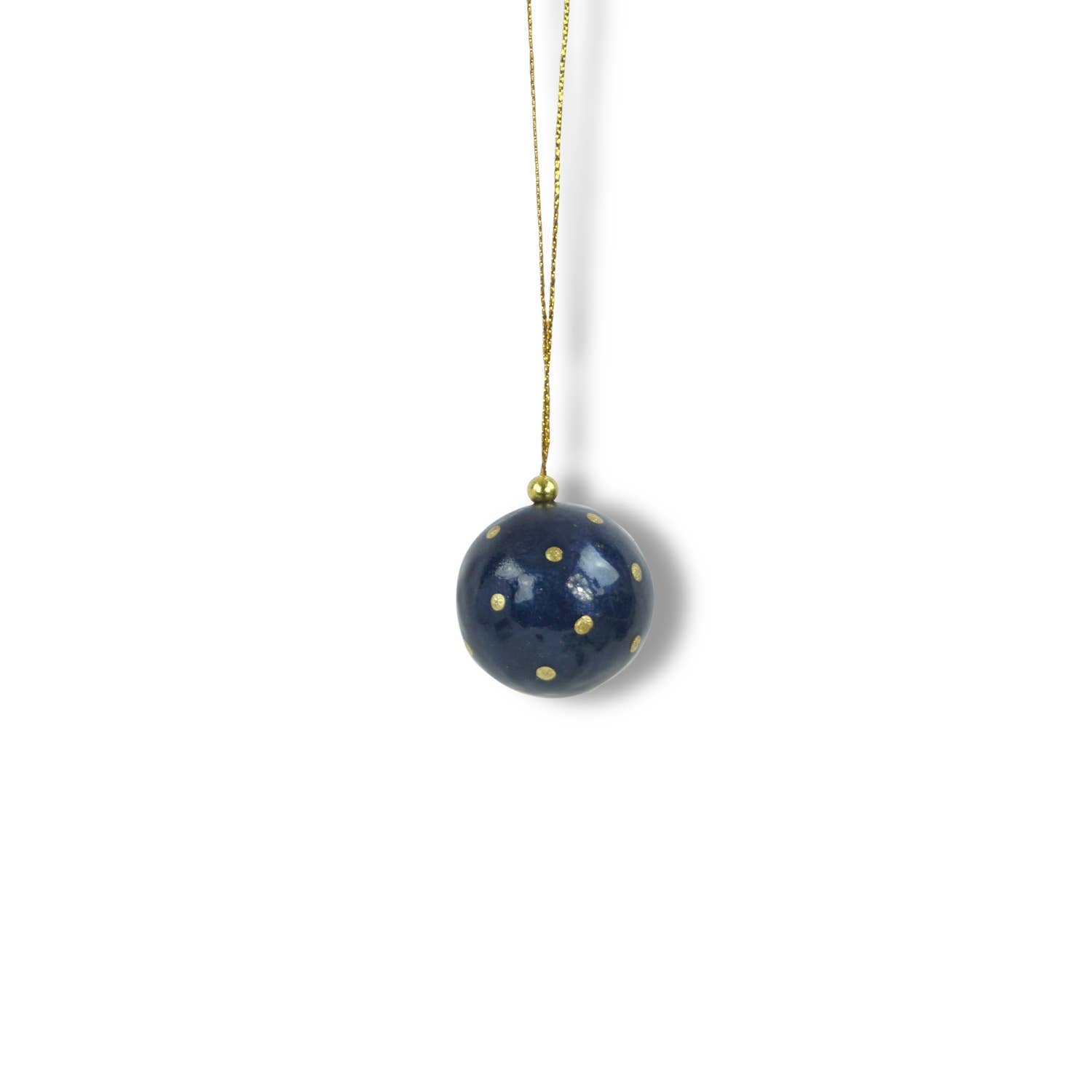 Kinta Pallina di Natale con cappellino a pois, finitura oro, 3 cm: Cognac