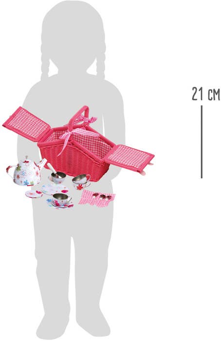Small foot Cesto picnic con fiori colorati in stile anni ’70