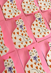 Kitty Kenda Papergoods Biglietto di auguri a forma di gattino seduto Loveheart
