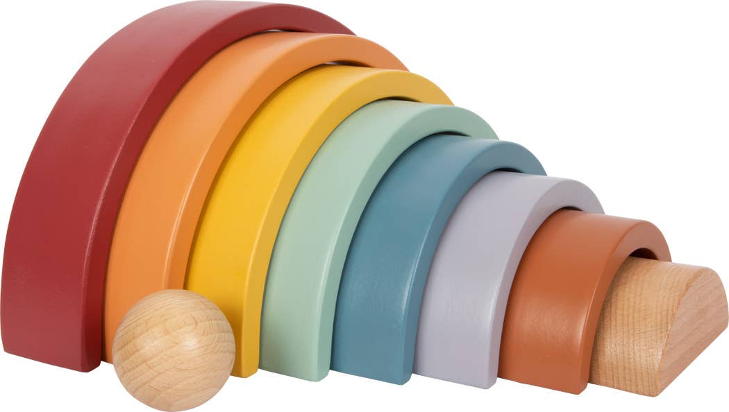 Small foot Cubetti da costruzione in legno Arcobaleno "Safari"