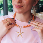 Bazou Collana con perline in pietra naturale XL - colori misti