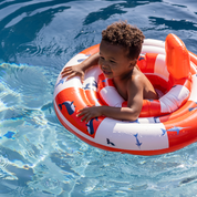 Swim Essentials Salvagente per Bambini - Bianco/Rosso - Strisce Oceaniche - 0/1 Anni