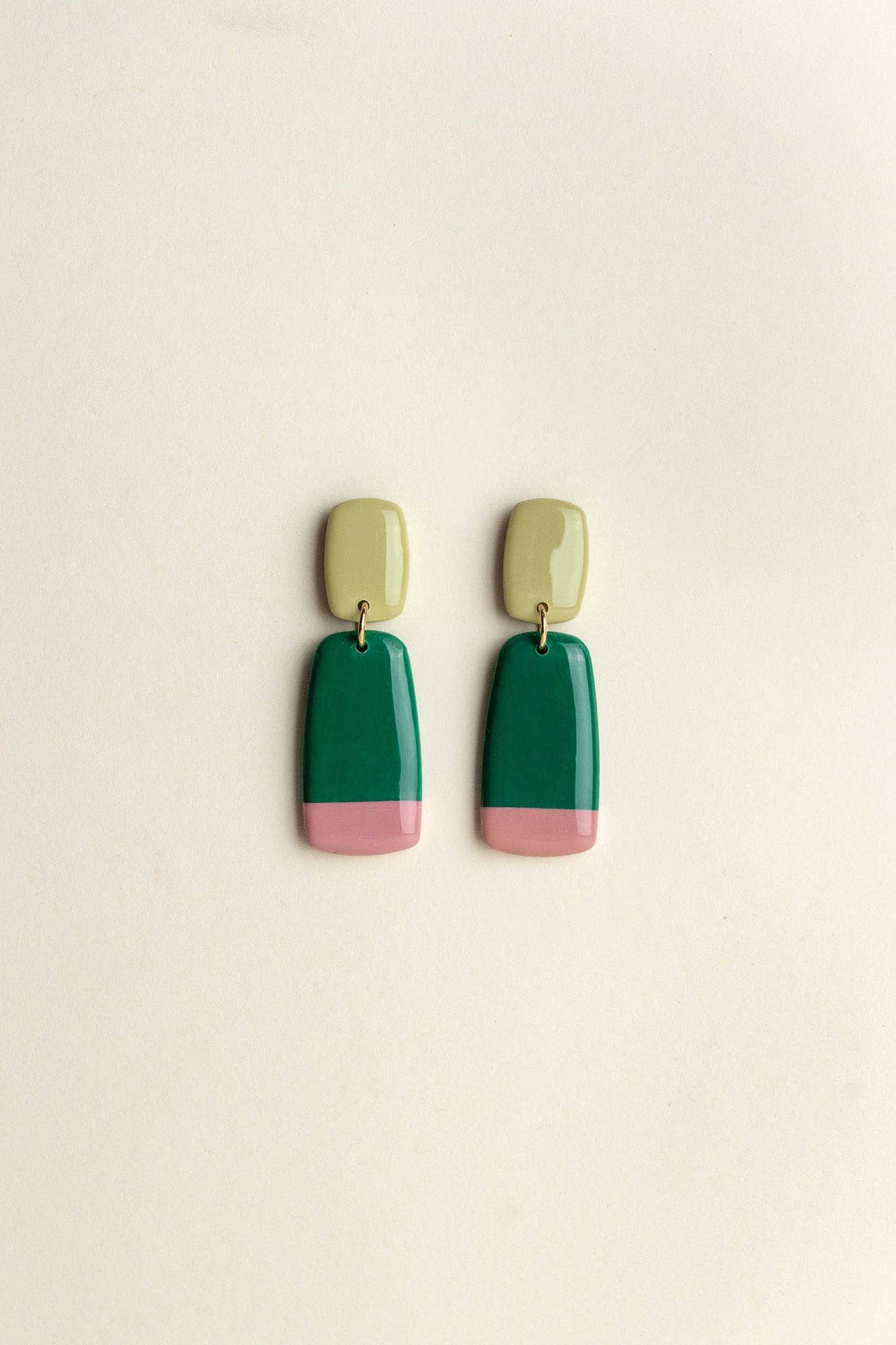 Van Schaaijk Studio Orecchini Juna - Avocado / Smeraldo / Fioritura