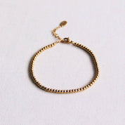 Bazou Bracciale in acciaio con perline «Small» - oro