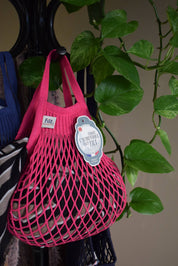 Filt1860 Borsa rete mini per la spesa color lampone