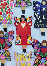 Kitty Kenda Papergoods Biglietto di Auguri Donna Farfalla Seduta - Pavone