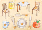 Small foot Puzzle Oggetti di Uso Quotidiano con Manopole in Legno