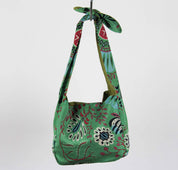Les Belles Vagabondes Borsa Bobby in Seta Marushka Verde