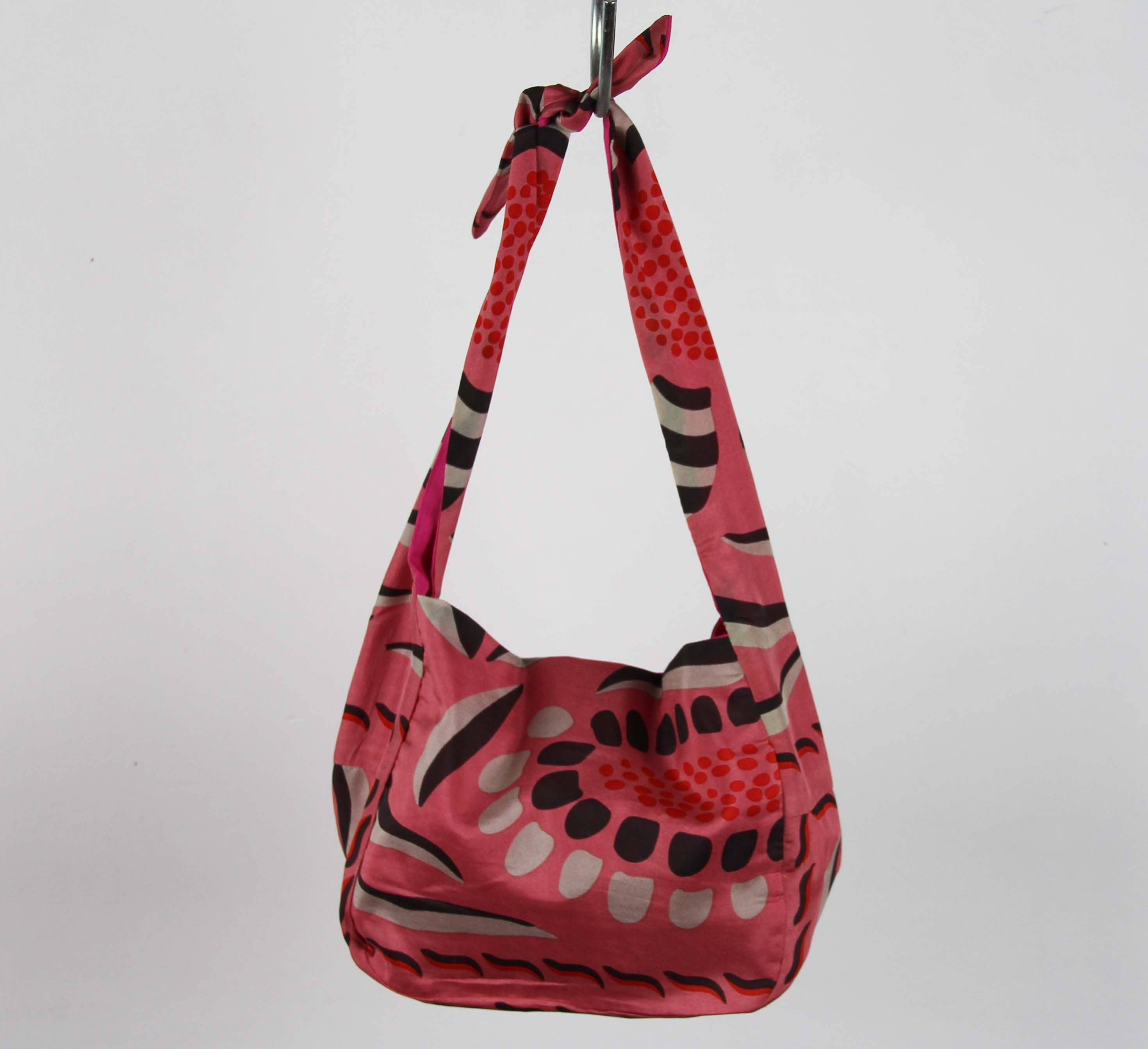 Les Belles Vagabondes Borsa Bobby in seta Non ti scordar di me Rosa