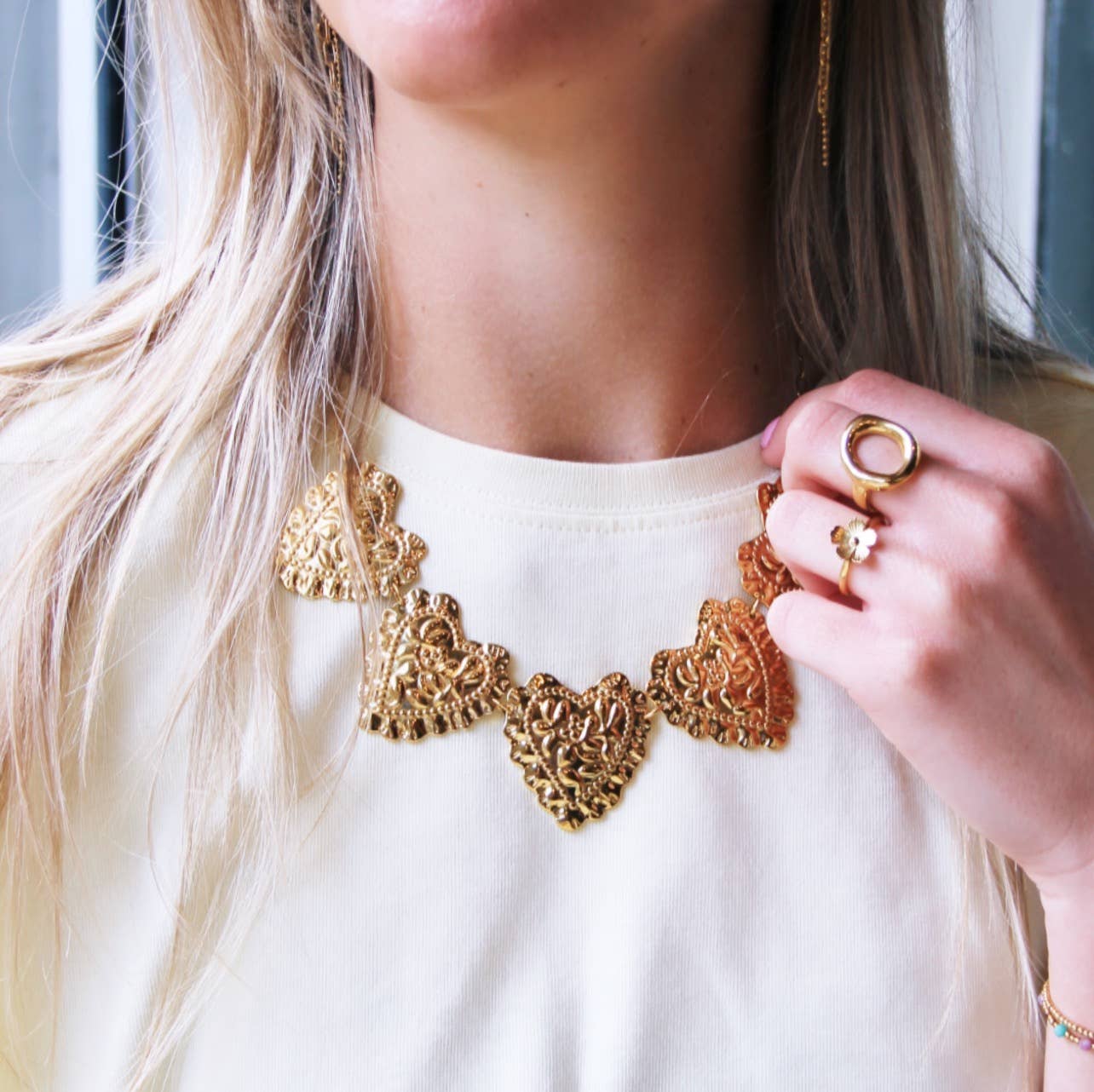 Bazou Collana statement 'Bold Hearts'