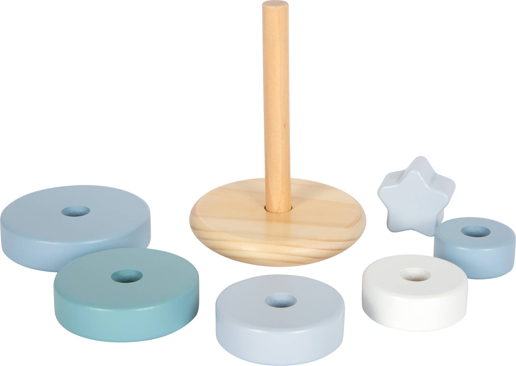 small foot Torre impilabile azzurra in legno | Giochi impilabili | Gioco in legno