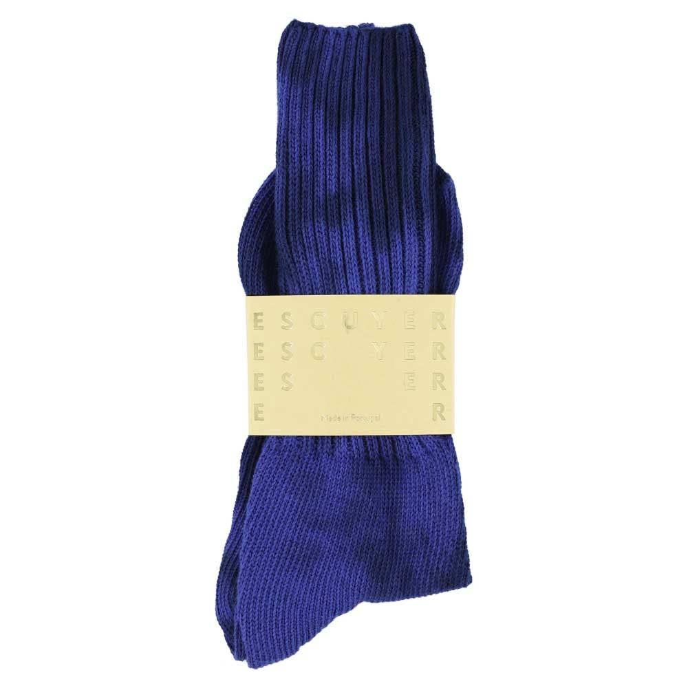 ESCUYER Calzini Tie Dye - Nero/Strong Blue: EU 39/45 UK 6/10.5 US 6.5/11