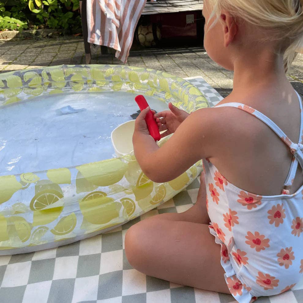 Swim Essentials Piscina per bambini - Giallo - Clear Bloom - Ø 100 cm