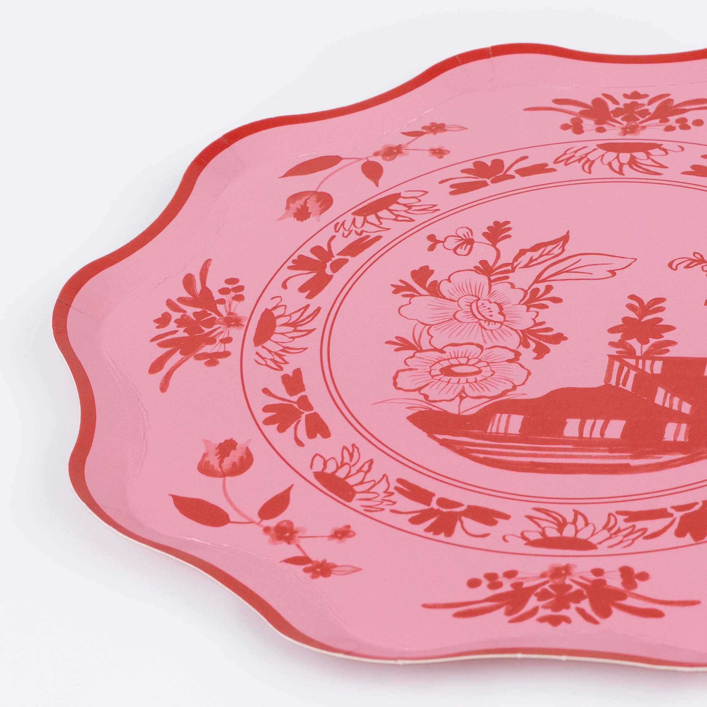 Meri Meri Piatti Laterali Botanici Vintage Rosa