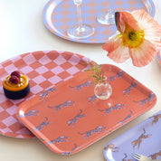 BLU KAT Vassoio da portata leopardato arancione - 27x20 cm