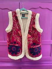 ToutVintage Gilet di velluto in finta pelliccia Bes