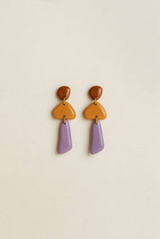 Van Schaaijk Studio Orecchini Luna - Ambra / Calendula / Lavanda