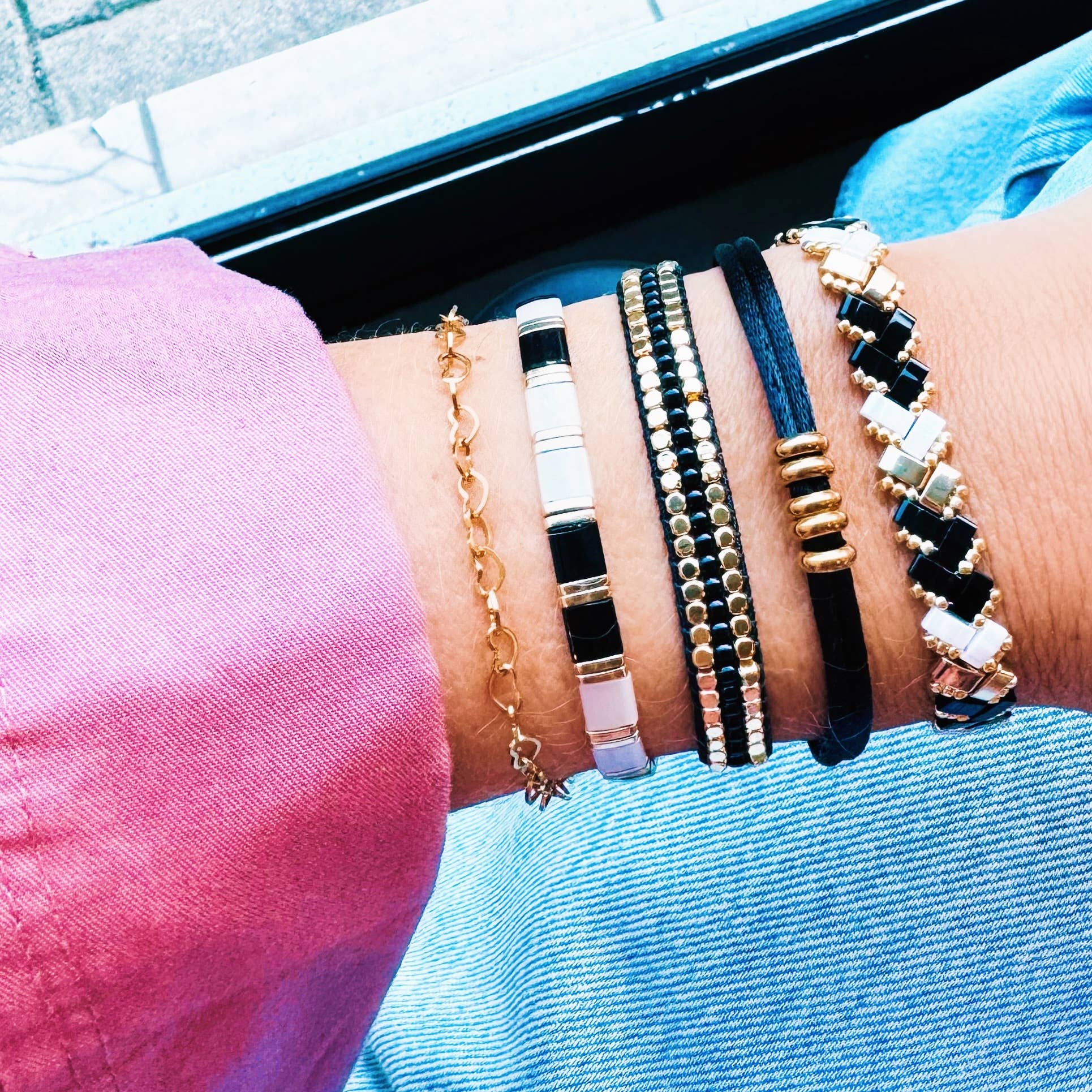Bazou Bracciale a catena a cuore fine
