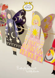 Kitty Kenda Papergoods Biglietto di Auguri Donna Farfalla Seduta - Polvere di Stelle