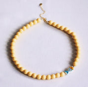 Bazou Collana di perline con pesce - gialla