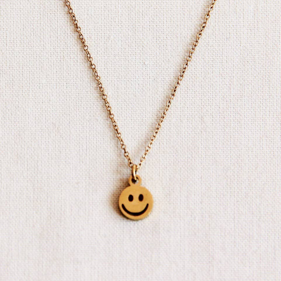 Bazou Catena sottile in acciaio inossidabile con smiley - oro
