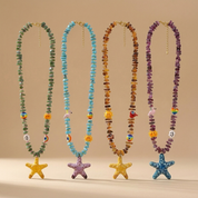 Goupi Lab Lunga collana statement con stella marina in ceramica: Green