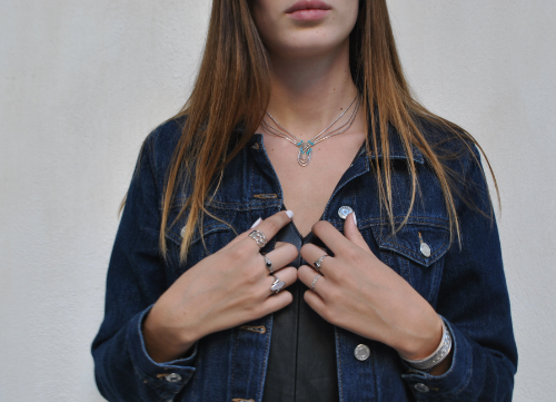 Iroquoise Collana in argento 925 e turchese