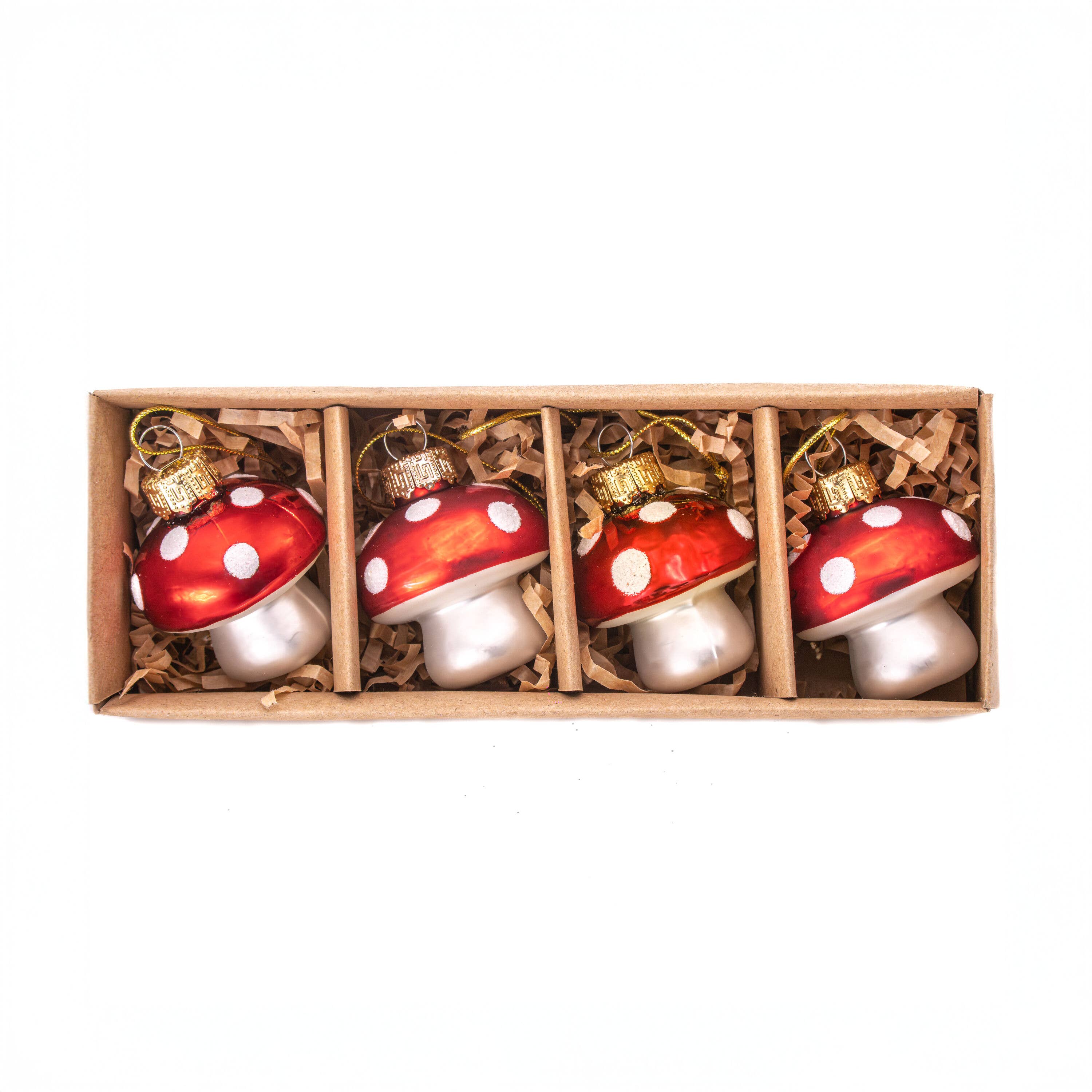 Sass & Belle Europe Set di 4 piccole decorazioni a forma di fungo