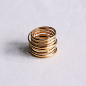 Bazou Anello XL multistrato in acciaio inossidabile — oro