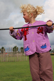 ToutVintage Giacca ricamata in cotone granchio BAMBINI