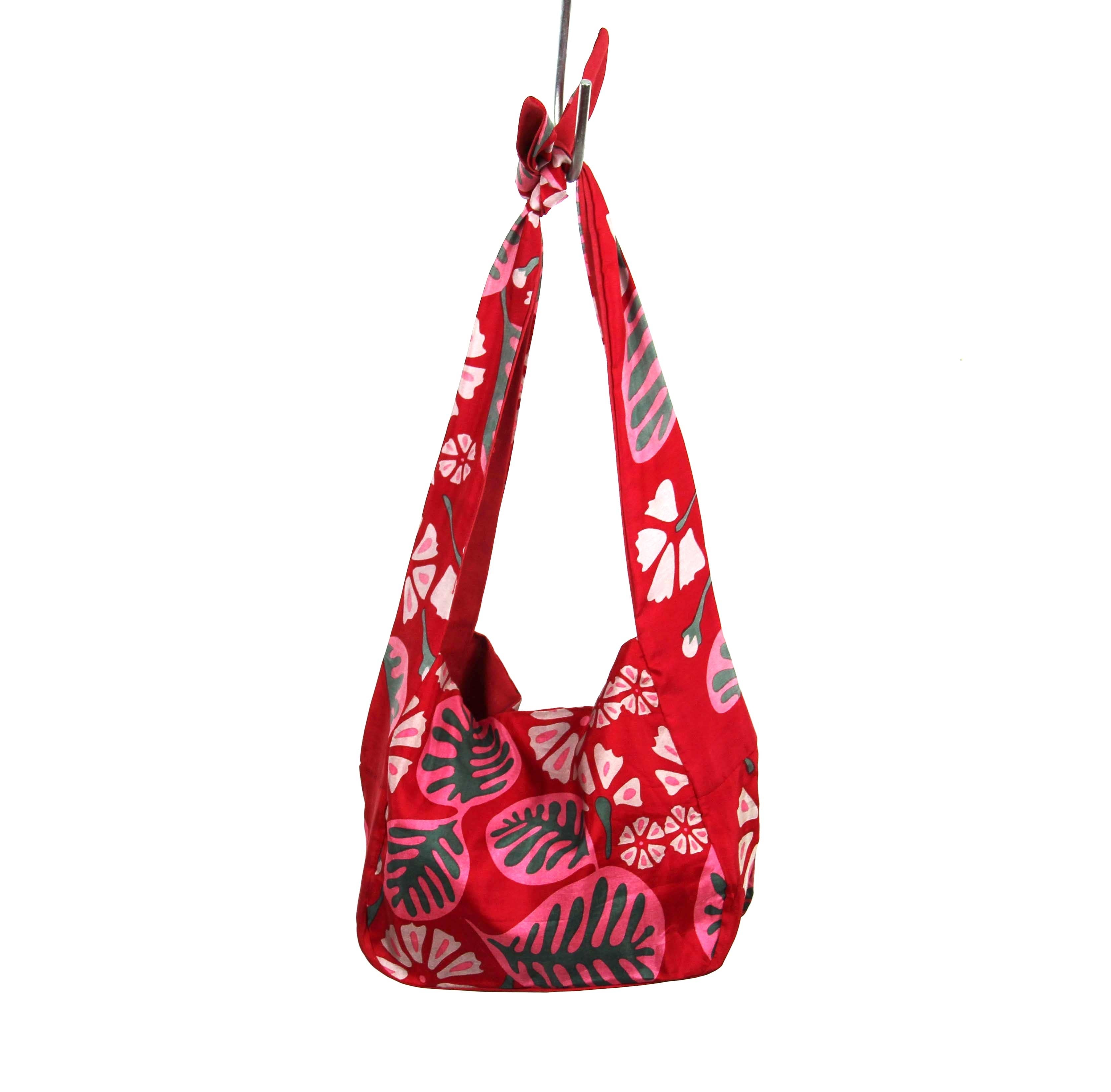 Les Belles Vagabondes Borsa Bobby in Seta Tahiti Full Rosso Red