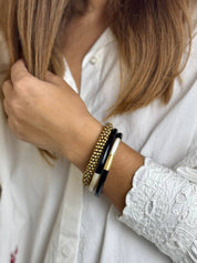 Bracciale in corno di bufalo nero laccato: C20-M