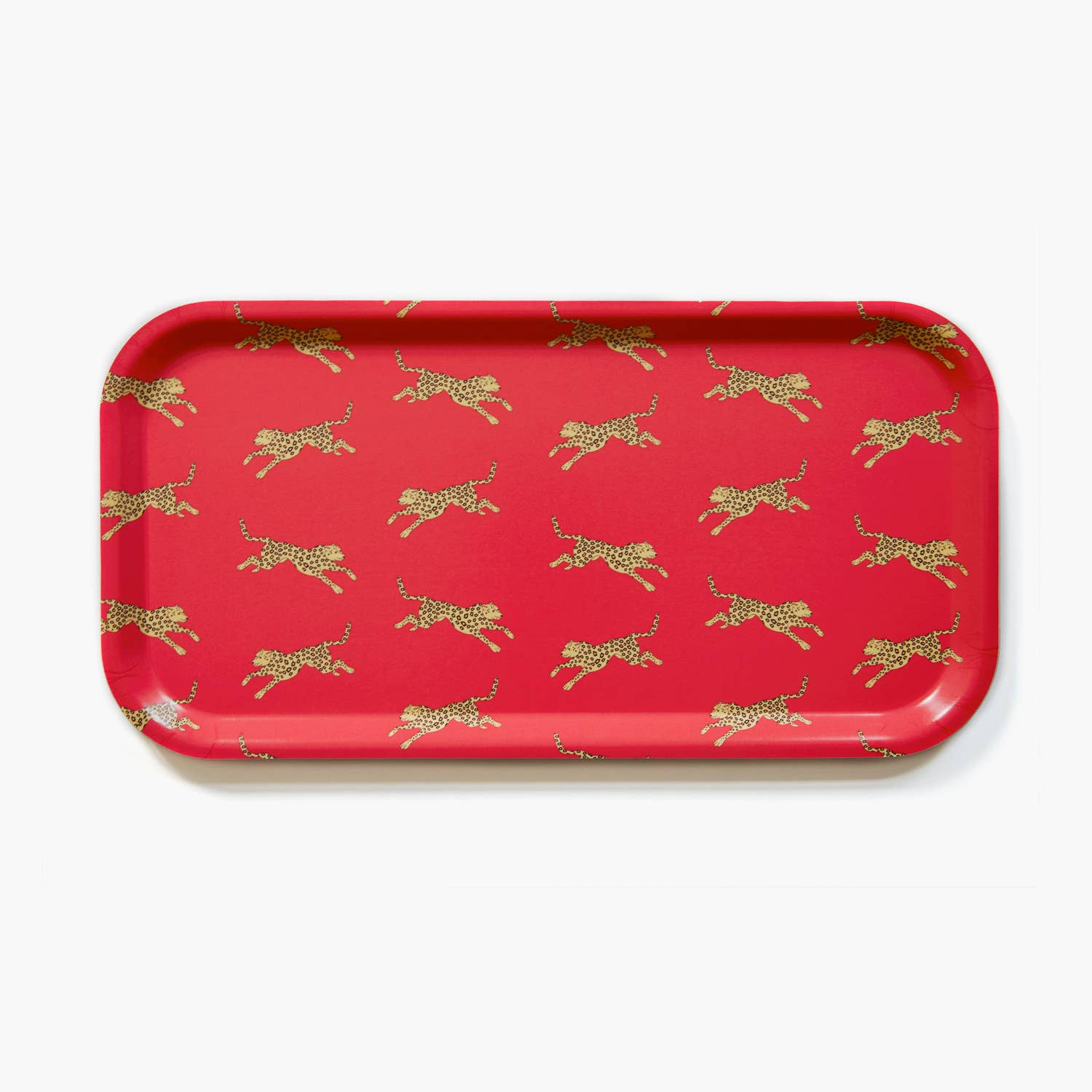 BLU KAT Vassoio da portata leopardato rosso - 43 x 22 cm