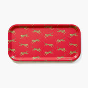 BLU KAT Vassoio da portata leopardato rosso - 43 x 22 cm