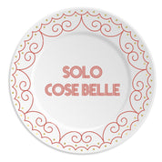 ilaria.i SOLO COSE BELLE RED - Piatto in porcellana con scritta