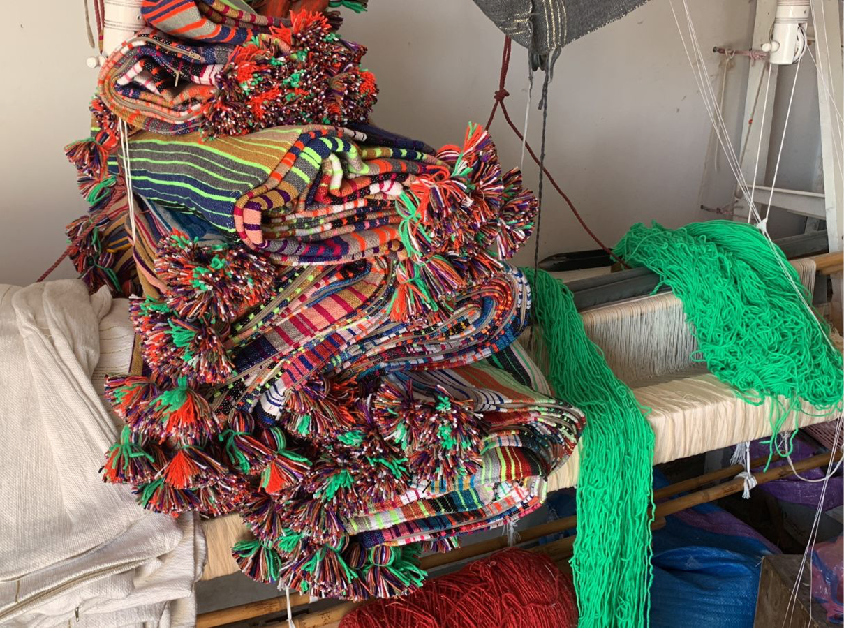 SOUK in the CITY Cuscini MOUIRA Multi Stripe & Pompom - 50/50