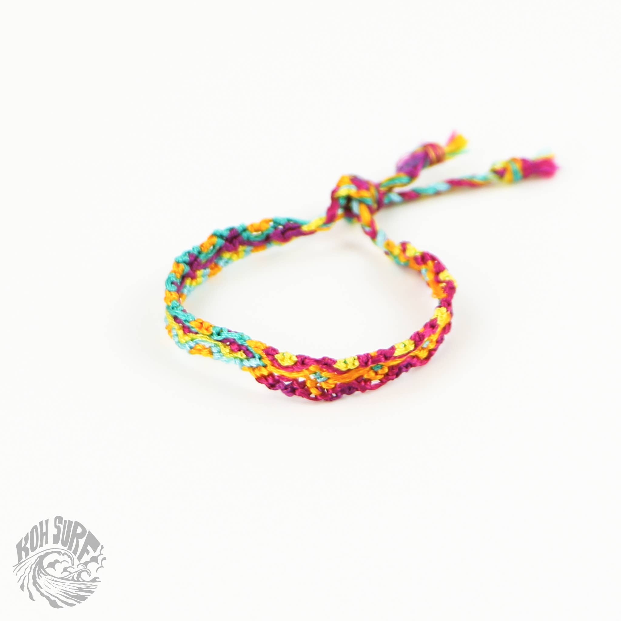 Pineapple Island Bracciale in cotone e seta tessuto a mano di Koh Surf: Pastelli